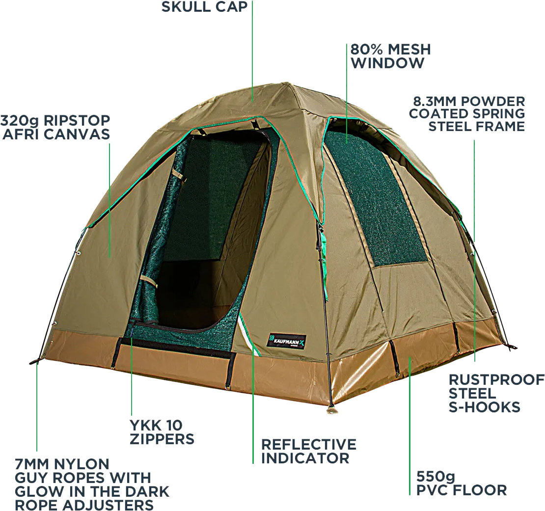 KAUFMANN X AFRI CANVAS DOME TENT 2.1x2.1 SKULL CAP