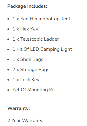 San Hima 2nd Generation Roof Top Tent Hardshell With Ladder