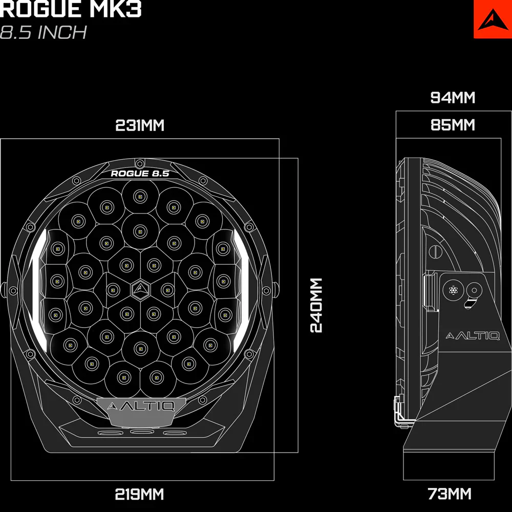ALTIQ™ Rogue 8.5" Mk3 - LED Driving Lights Pair