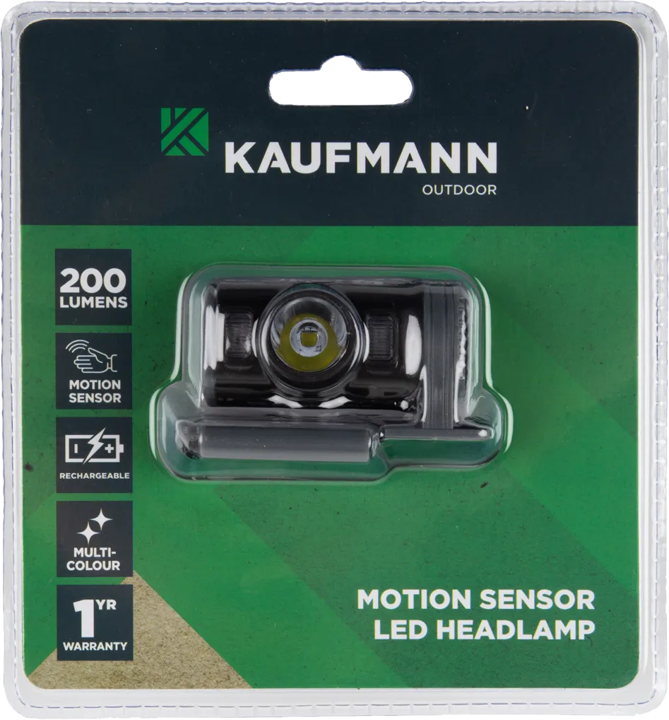 KAUFMANN 200 LUMEN 3W MOTION SENSOR HEADLAMP
