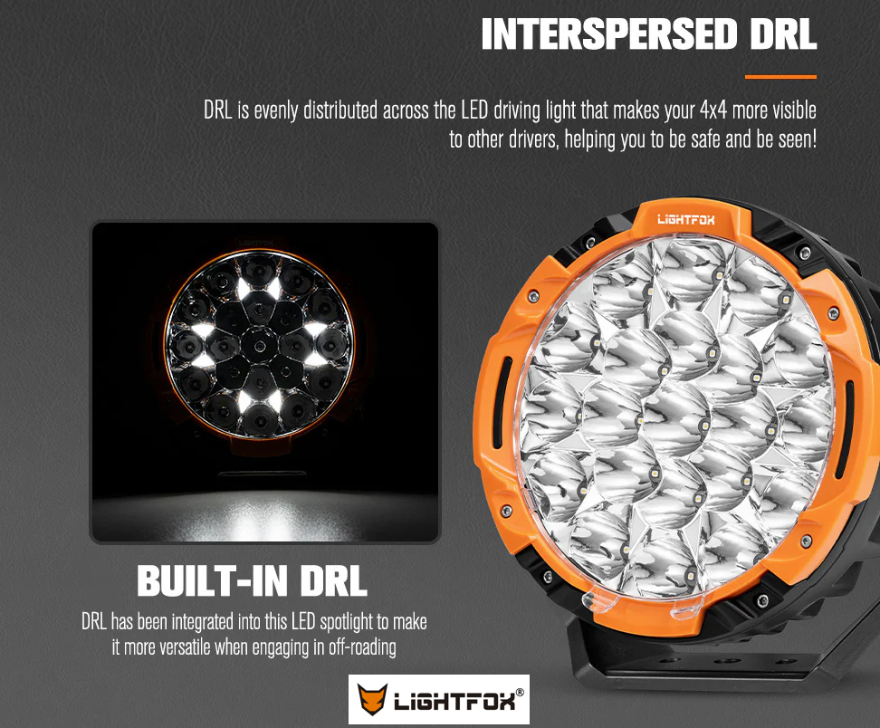 Lightfox 9inch LED Driving Light 1Lux@6,890ft/2,100m IP68 16,342 Lumens