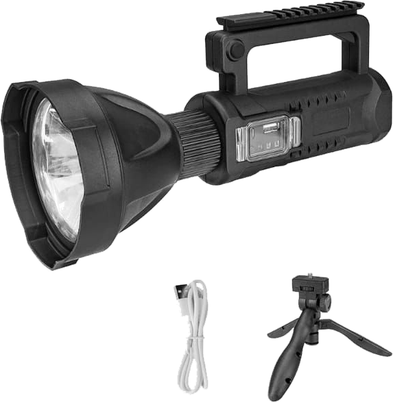 TerraTrek 3000 Lumens Long Range Rechargeable Flashlight With Stand