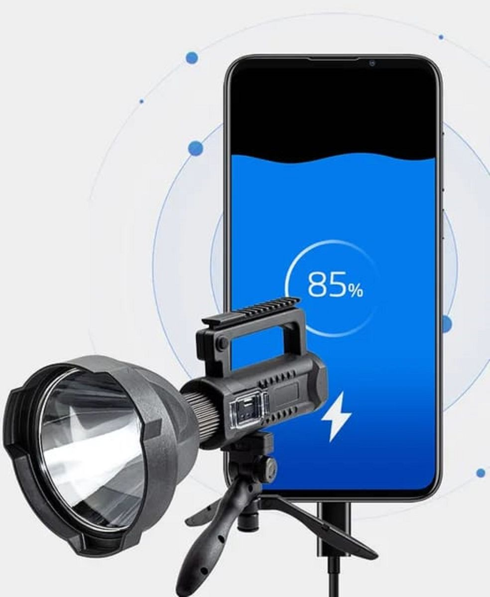 TerraTrek 3000 Lumens Long Range Rechargeable Flashlight With Stand